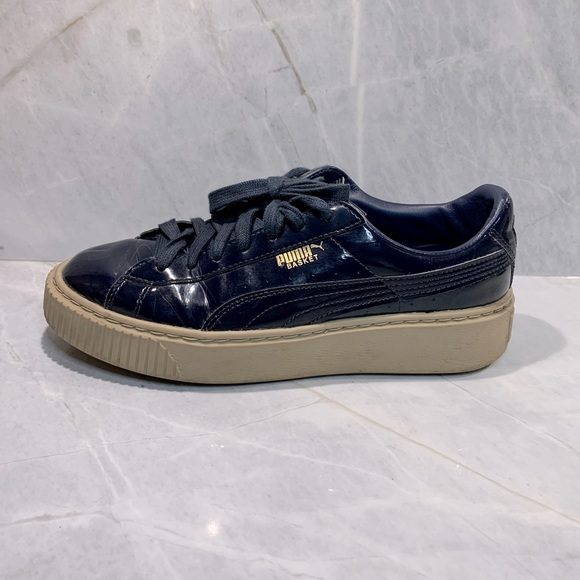 Puma navy patent leather platform kicks size 9 - Picture 2 of 8